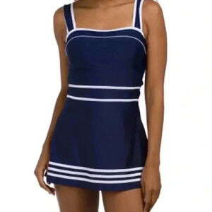 Shore Shapes burgundy One Piece Swim Dress Size 10